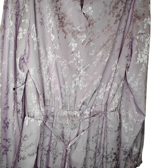 Emma & Michele Lavender and Silver Satin Fairycore Long Sleeve Mini Dress - Picture 11 of 14